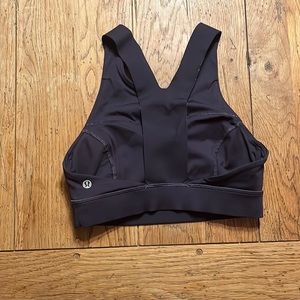 purple lululemon halter neck bra